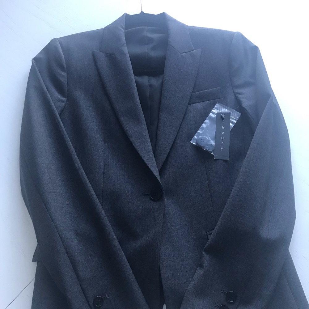 Brand New Theory Gabe B Blazer Tailor Charcoal 2